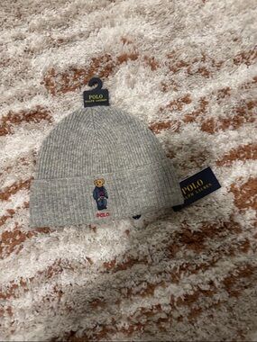 Polo by Ralph Lauren Kids' Grey Bear Knit Beanie